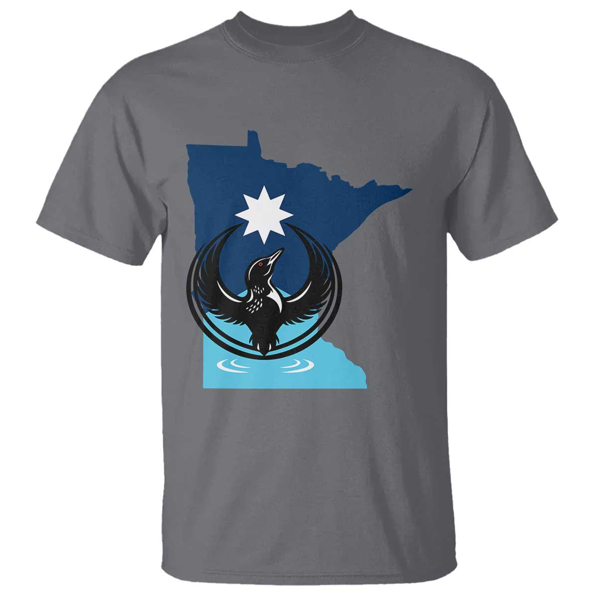 Minnesota Loon Rising T Shirt Star Emblem MN State Flag Pride