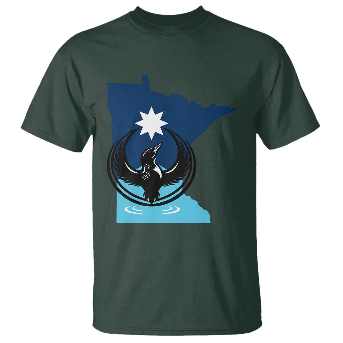 Minnesota Loon Rising T Shirt Star Emblem MN State Flag Pride