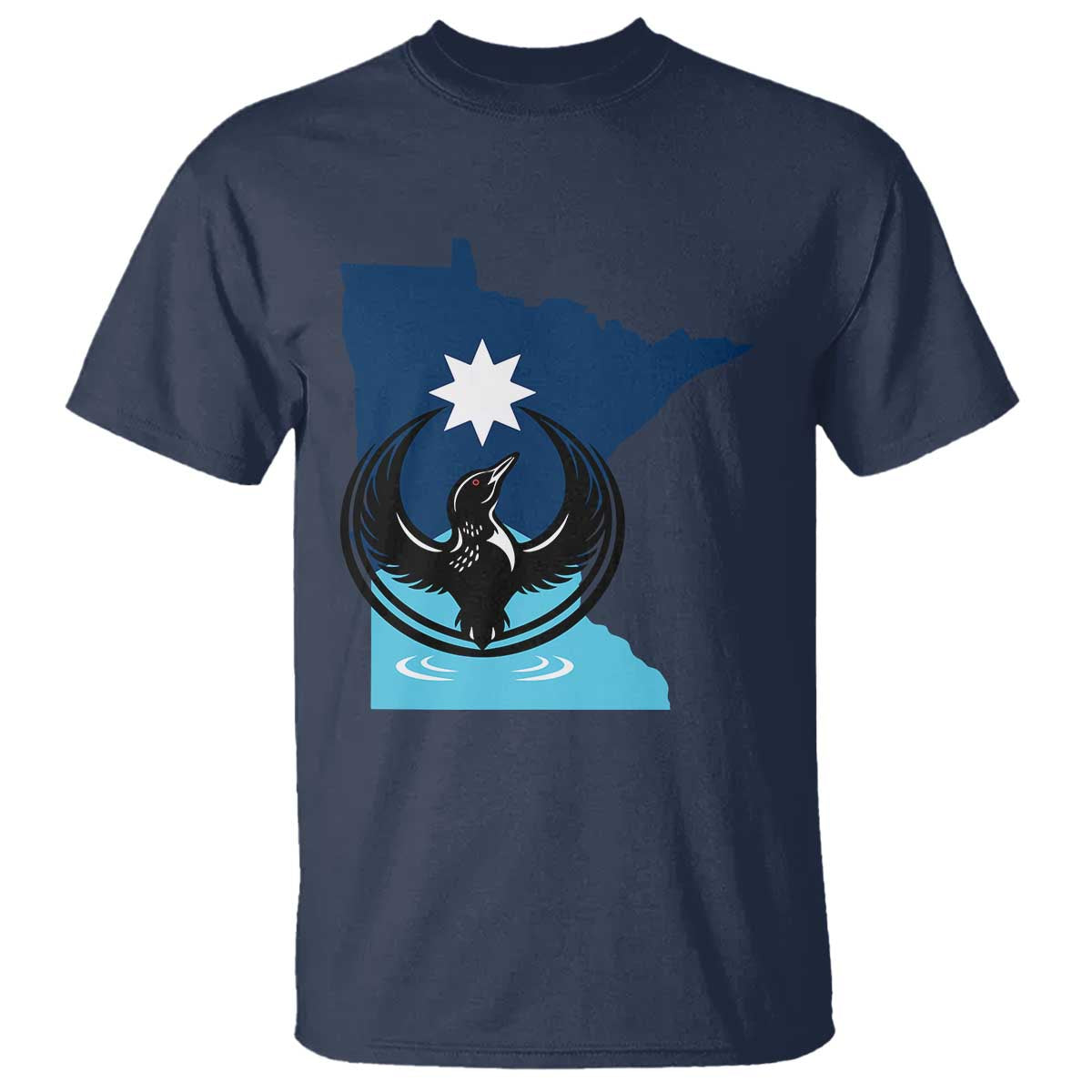 Minnesota Loon Rising T Shirt Star Emblem MN State Flag Pride