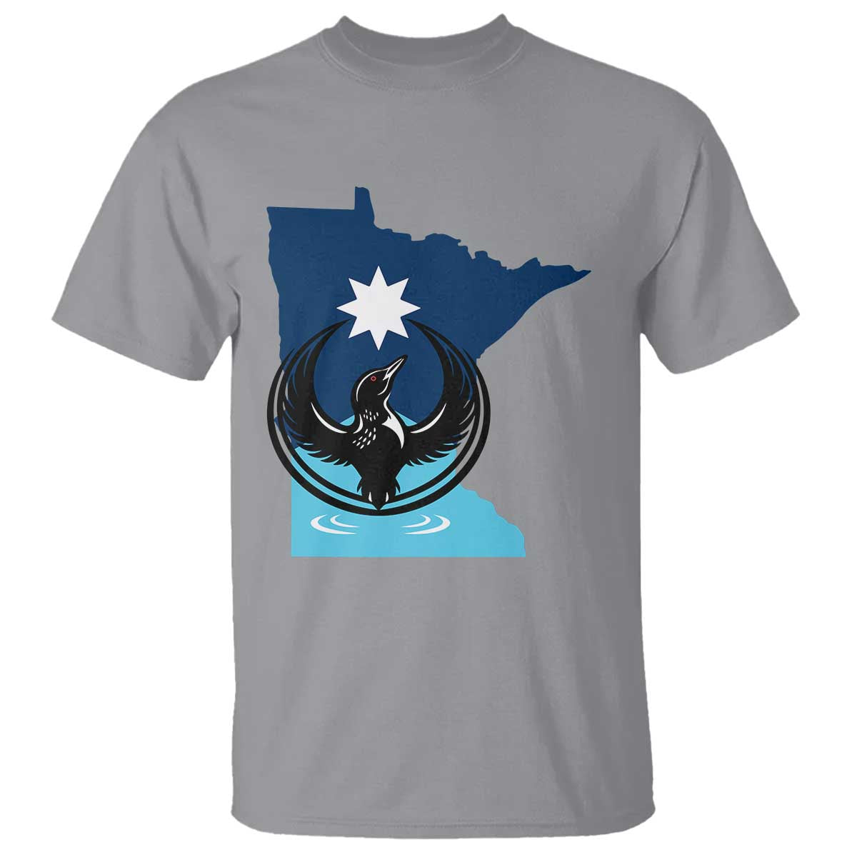 Minnesota Loon Rising T Shirt Star Emblem MN State Flag Pride