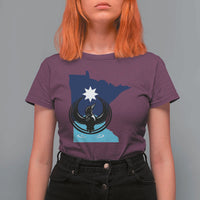 Minnesota Loon Rising T Shirt For Women Star Emblem MN State Flag Pride