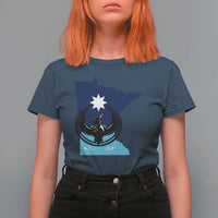 Minnesota Loon Rising T Shirt For Women Star Emblem MN State Flag Pride