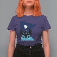 Minnesota Loon Rising T Shirt For Women Star Emblem MN State Flag Pride