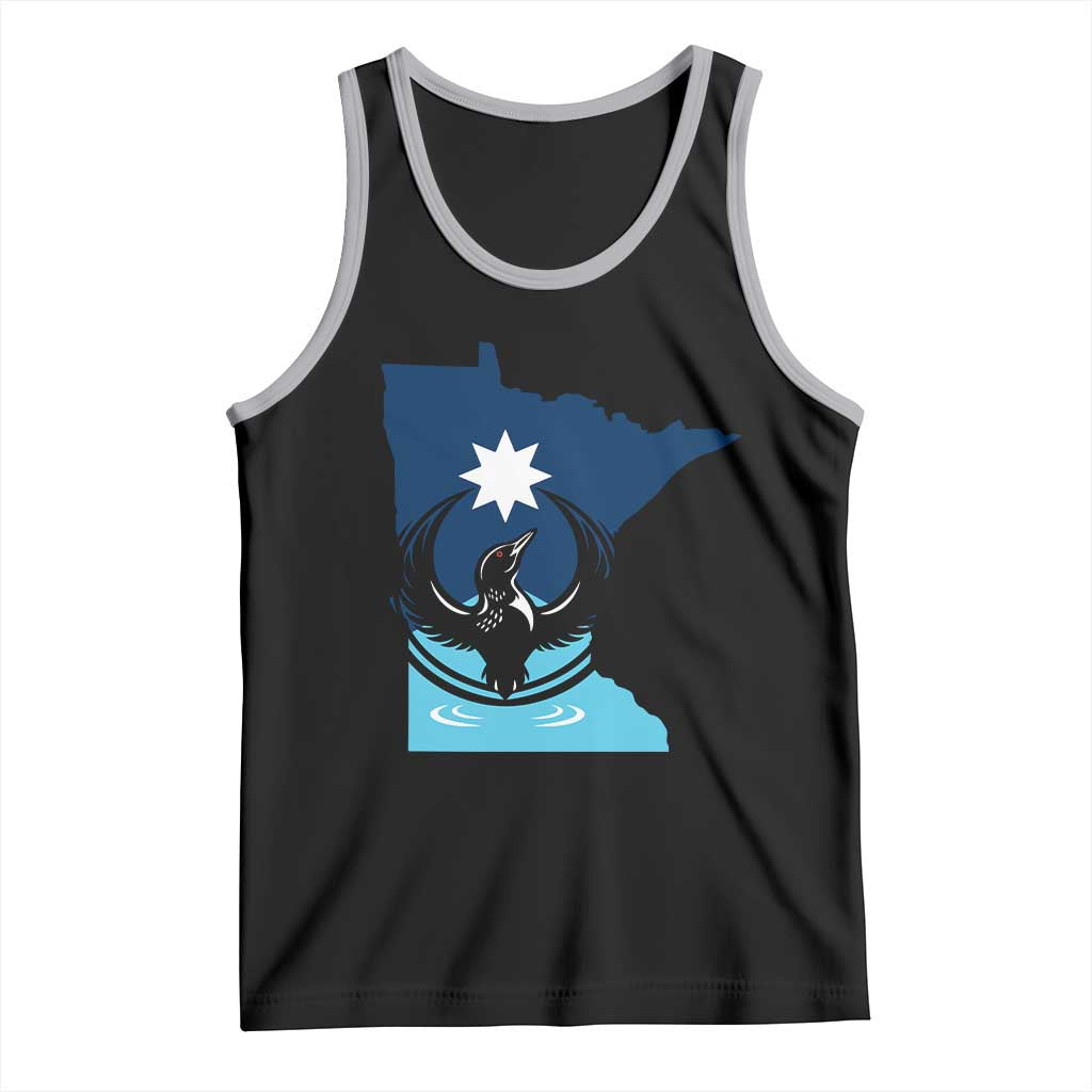 Minnesota Loon Rising Tank Top Star Emblem MN State Flag Pride