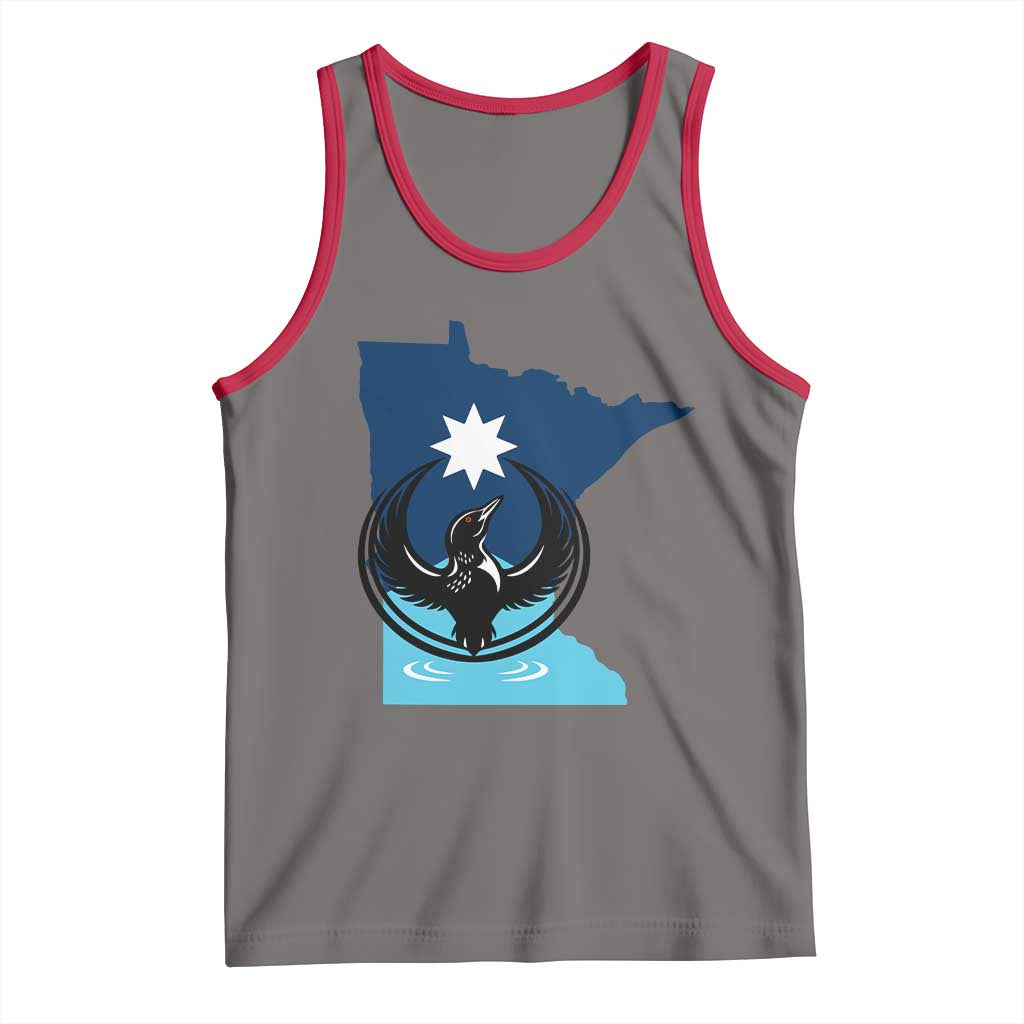 Minnesota Loon Rising Tank Top Star Emblem MN State Flag Pride