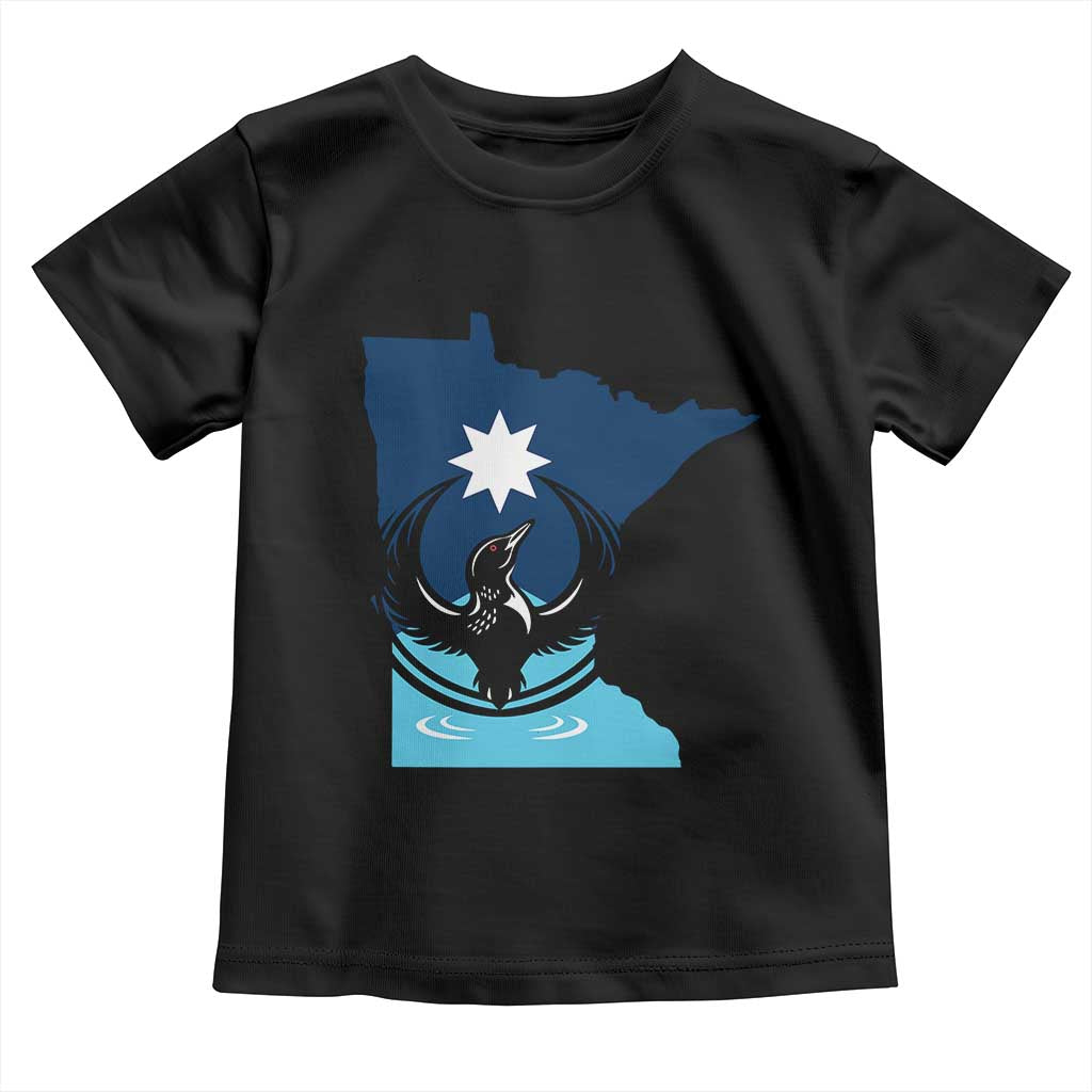 Minnesota Loon Rising Toddler T Shirt Star Emblem MN State Flag Pride