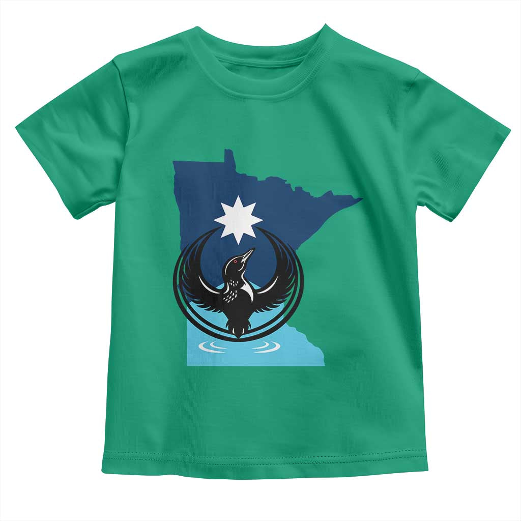 Minnesota Loon Rising Toddler T Shirt Star Emblem MN State Flag Pride