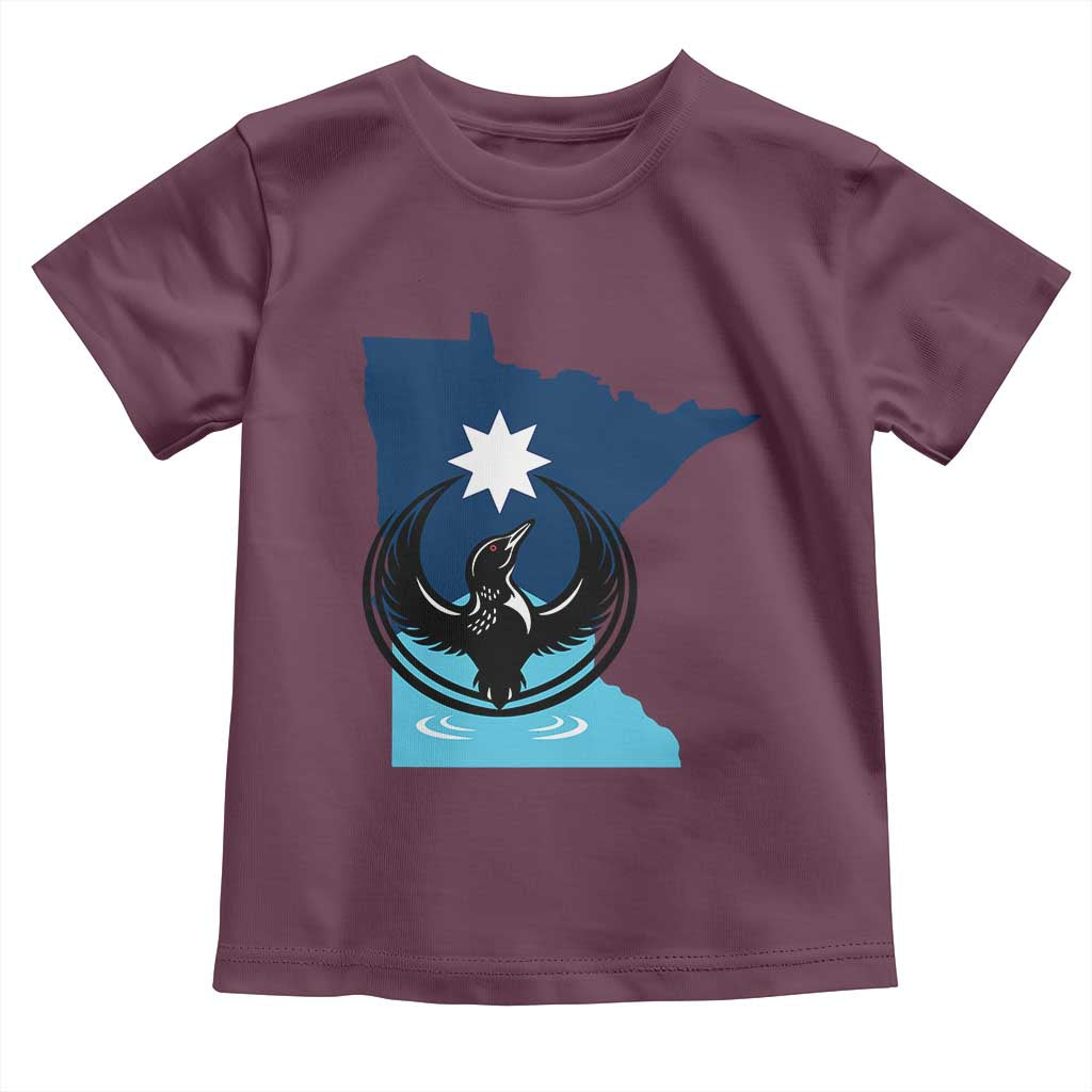 Minnesota Loon Rising Toddler T Shirt Star Emblem MN State Flag Pride