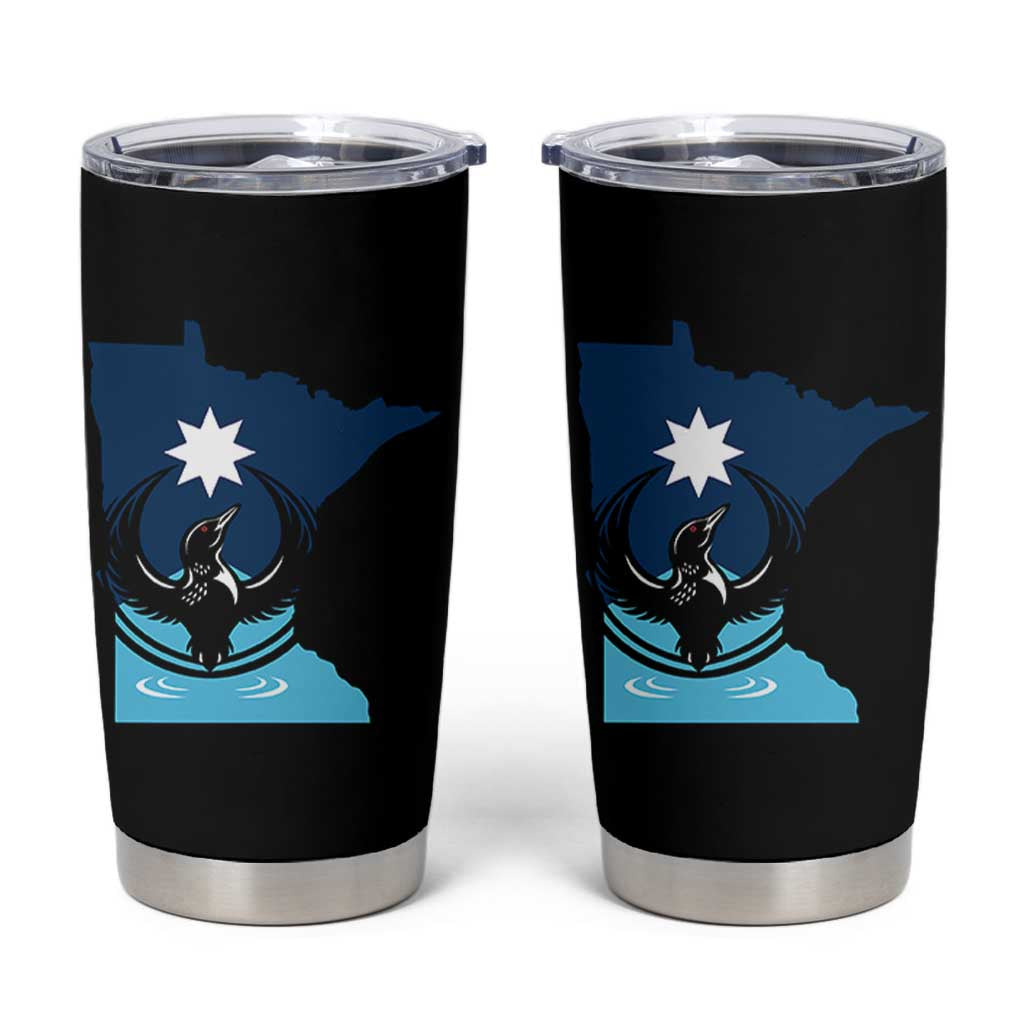 Minnesota Loon Rising Tumbler Cup Star Emblem MN State Flag Pride