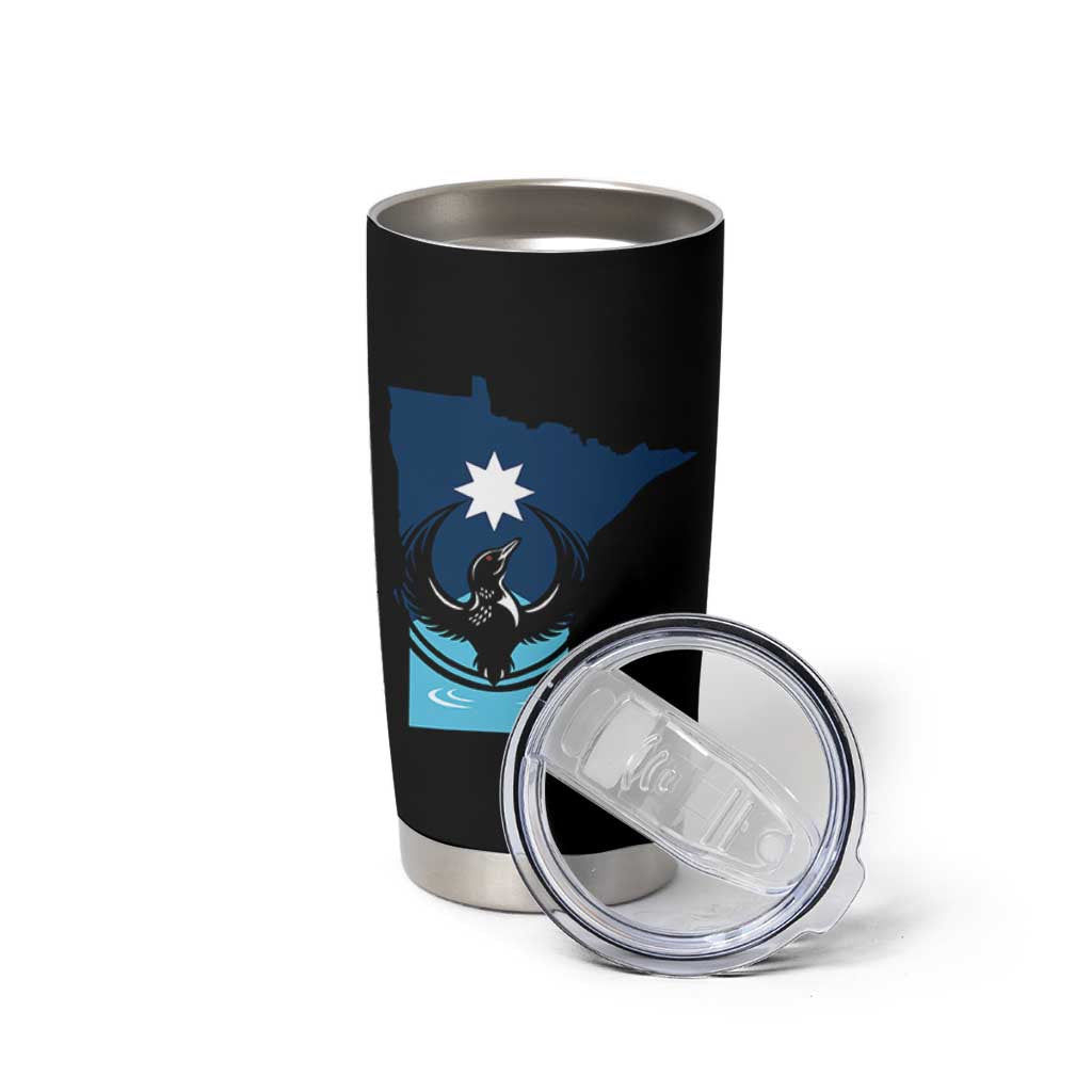 Minnesota Loon Rising Tumbler Cup Star Emblem MN State Flag Pride