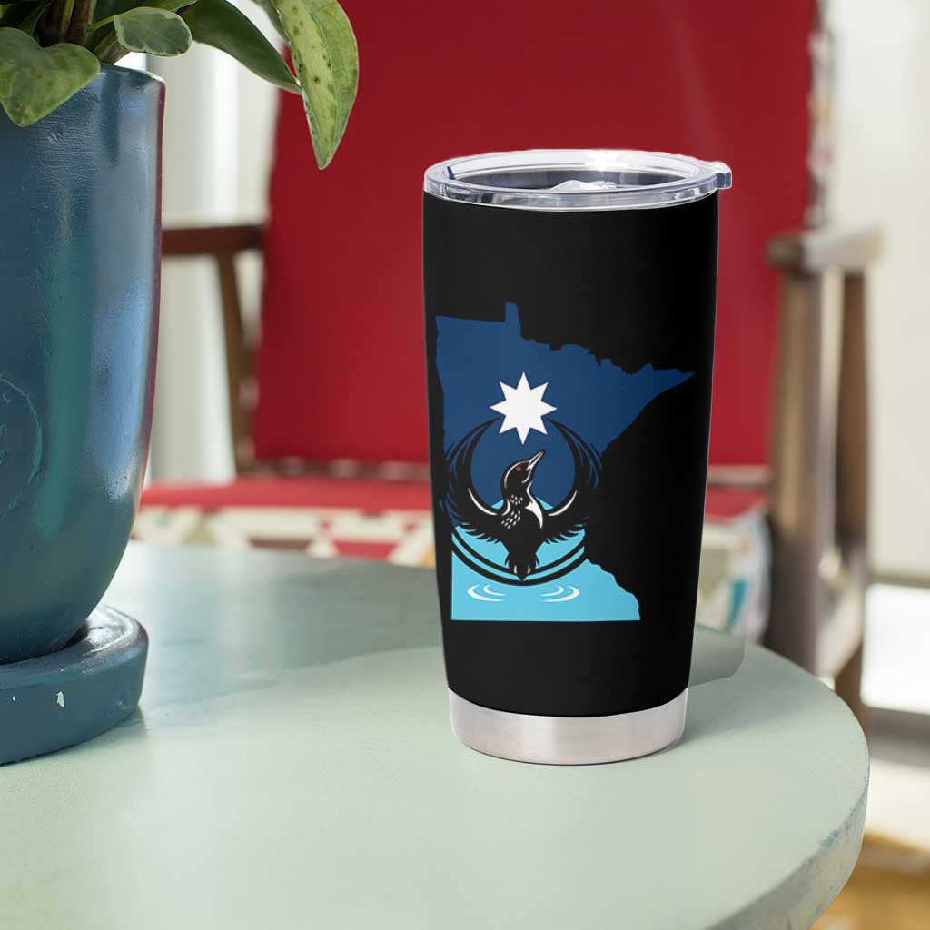 Minnesota Loon Rising Tumbler Cup Star Emblem MN State Flag Pride