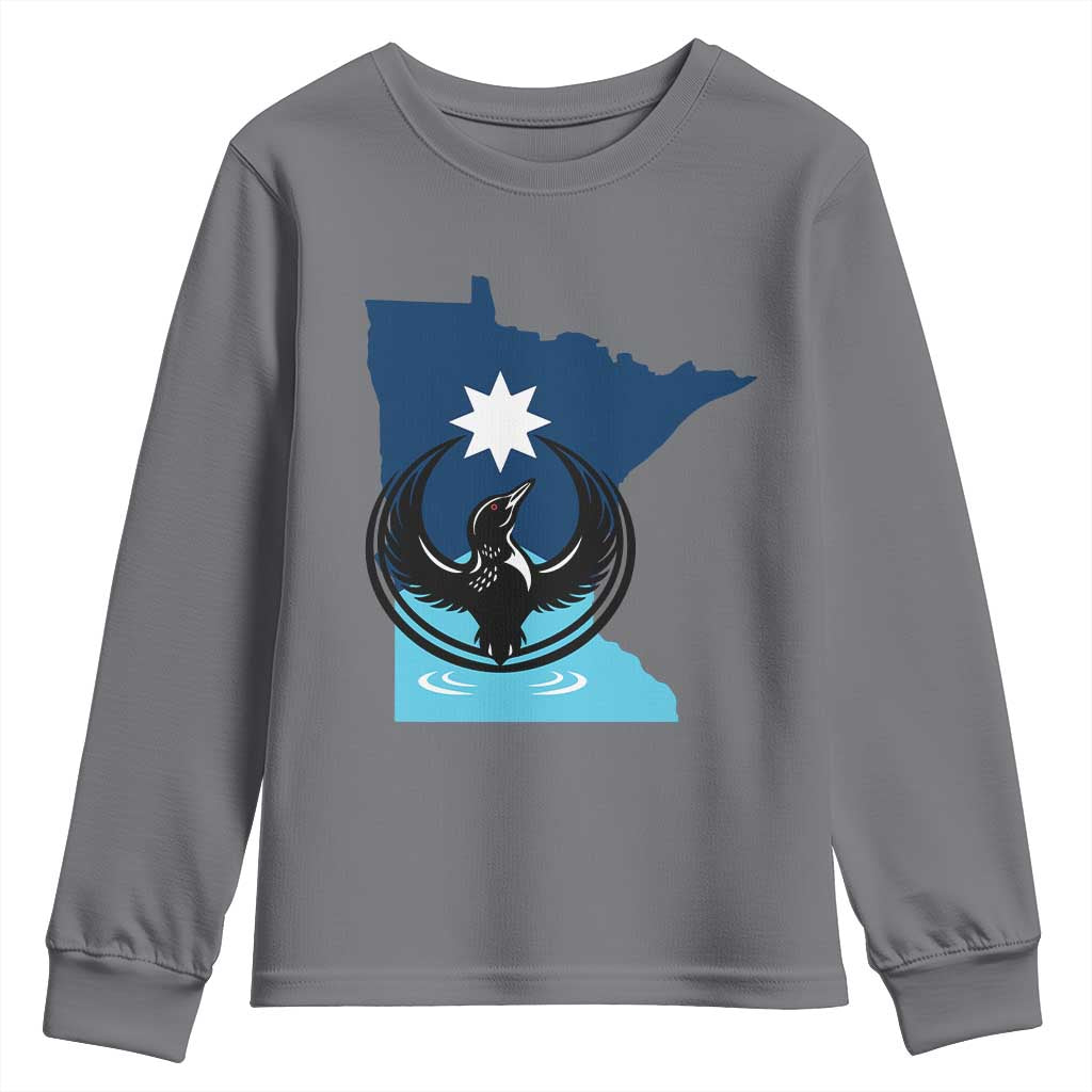 Minnesota Loon Rising Youth Sweatshirt Star Emblem MN State Flag Pride