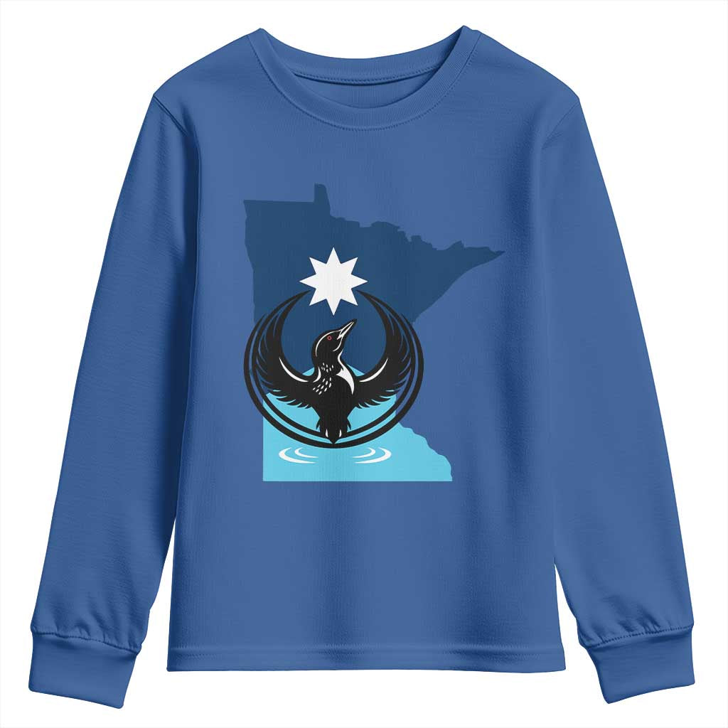 Minnesota Loon Rising Youth Sweatshirt Star Emblem MN State Flag Pride