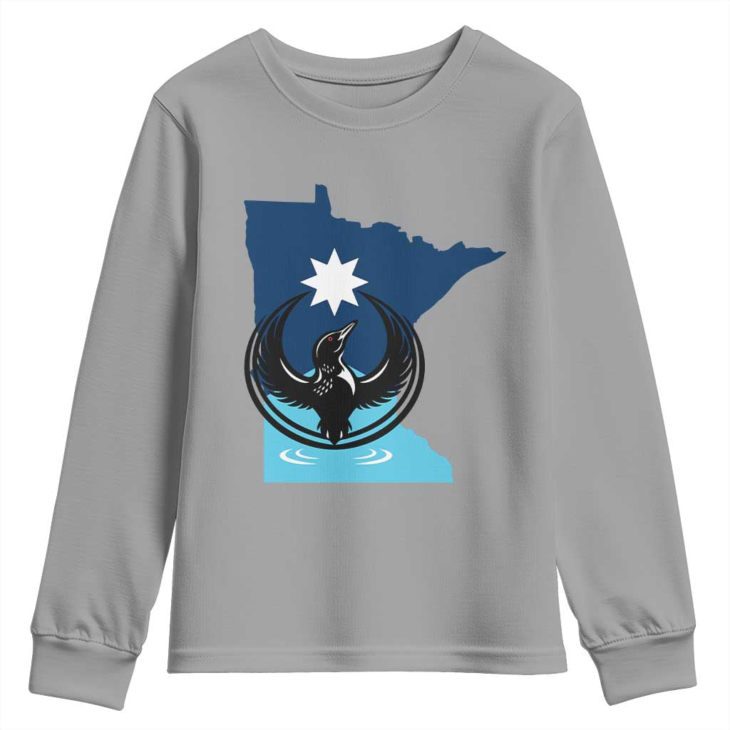 Minnesota Loon Rising Youth Sweatshirt Star Emblem MN State Flag Pride