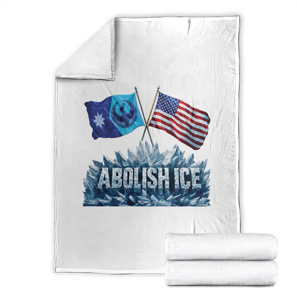 Abolish Ice Minnesota American Flag Throw Blanket MN Rebel Loon Resistance Protest