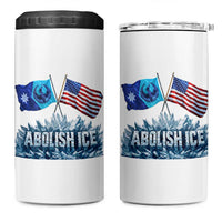 Abolish Ice Minnesota American Flag 4 in 1 Can Cooler Tumbler MN Rebel Loon Resistance Protest