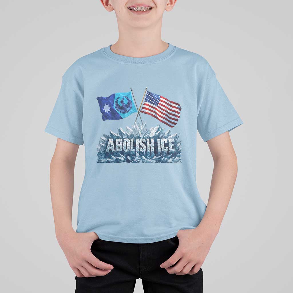 Abolish Ice Minnesota American Flag T Shirt For Kid MN Rebel Loon Resistance Protest