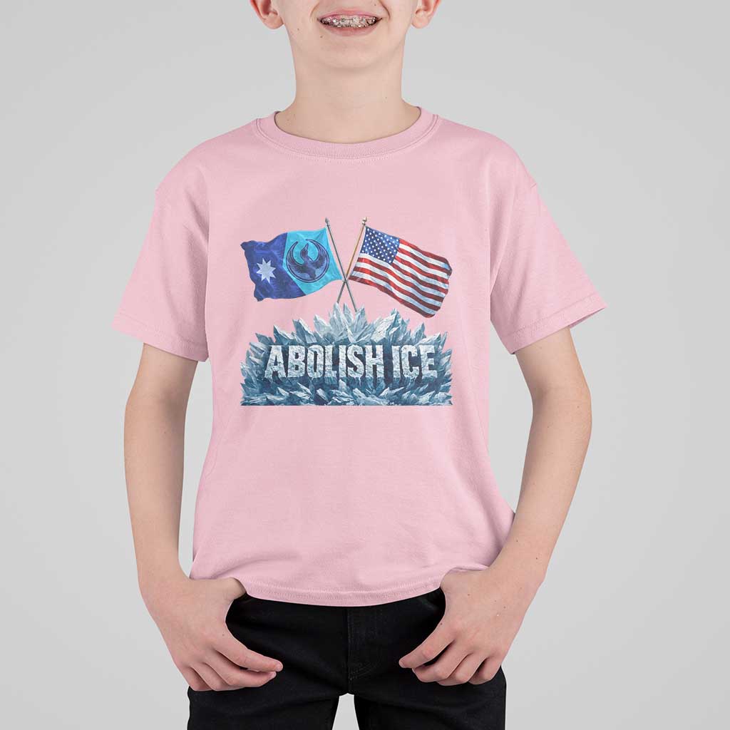 Abolish Ice Minnesota American Flag T Shirt For Kid MN Rebel Loon Resistance Protest