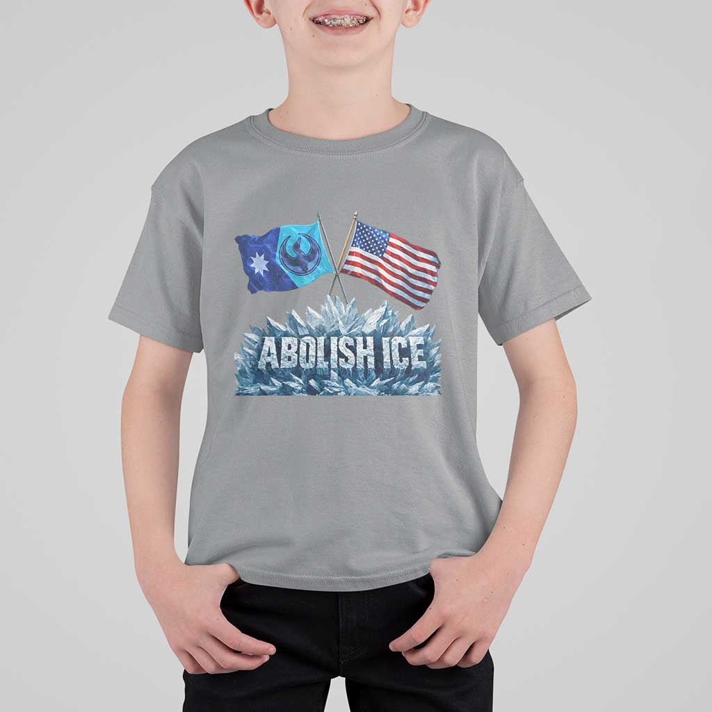 Abolish Ice Minnesota American Flag T Shirt For Kid MN Rebel Loon Resistance Protest