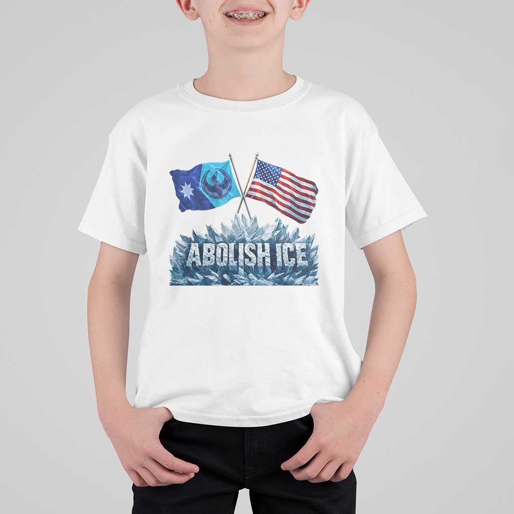 Abolish Ice Minnesota American Flag T Shirt For Kid MN Rebel Loon Resistance Protest