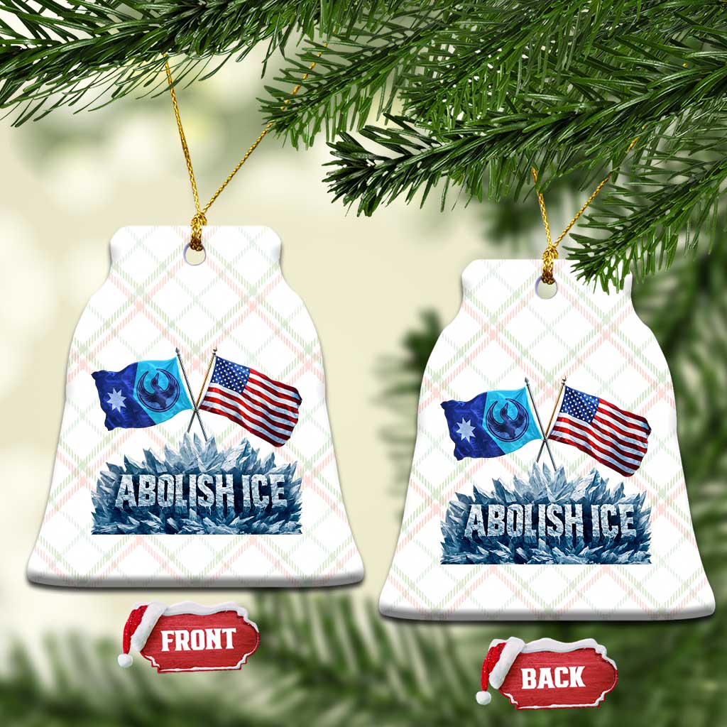 Abolish Ice Minnesota American Flag Ceramic Ornament MN Rebel Loon Resistance Protest