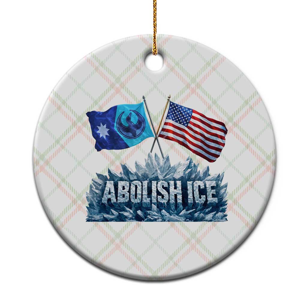 Abolish Ice Minnesota American Flag Ceramic Ornament MN Rebel Loon Resistance Protest