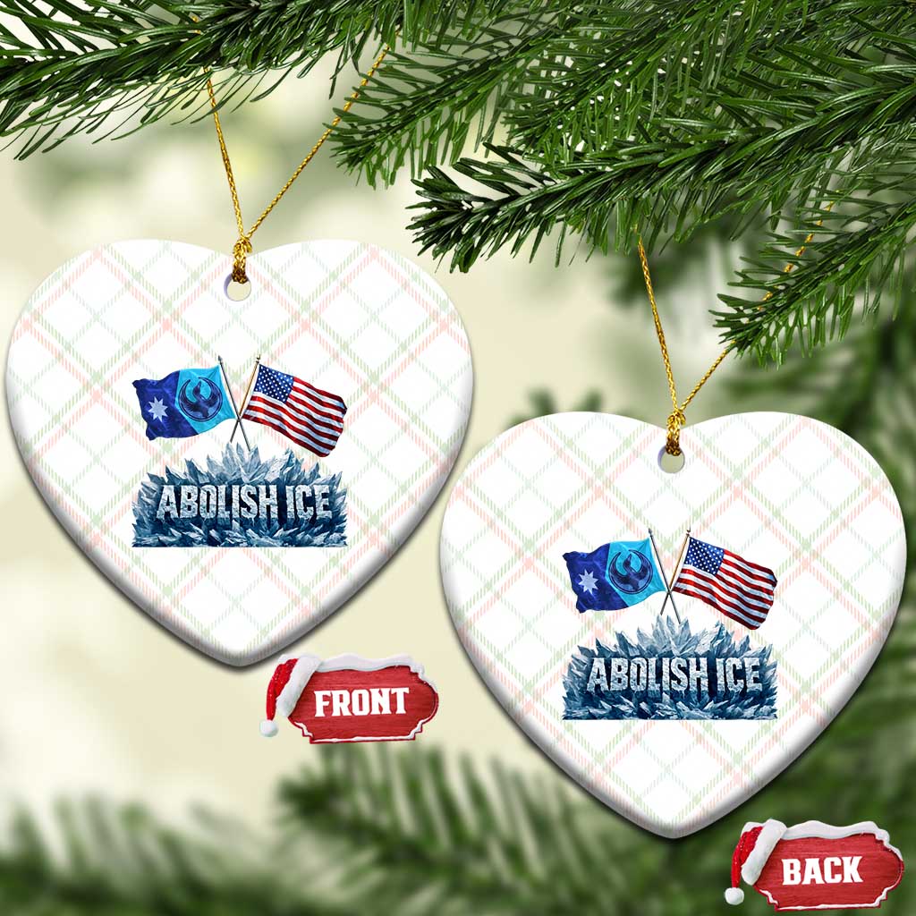 Abolish Ice Minnesota American Flag Ceramic Ornament MN Rebel Loon Resistance Protest