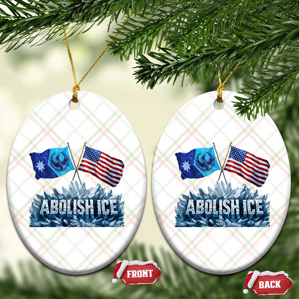 Abolish Ice Minnesota American Flag Ceramic Ornament MN Rebel Loon Resistance Protest
