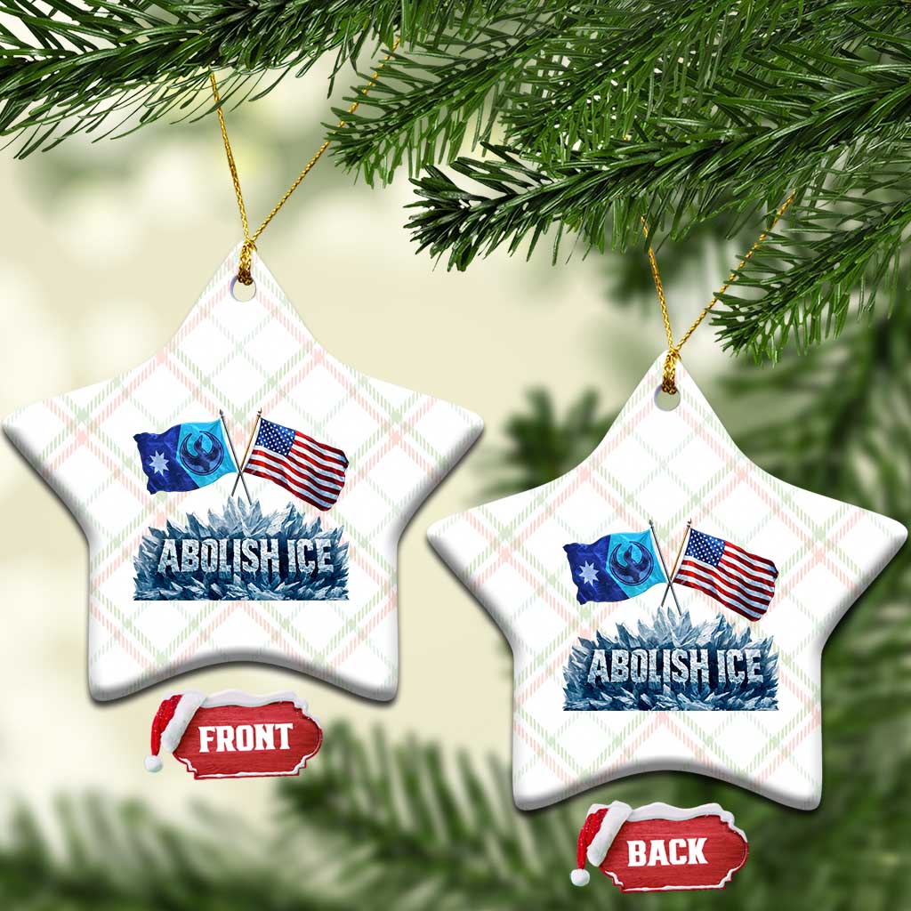 Abolish Ice Minnesota American Flag Ceramic Ornament MN Rebel Loon Resistance Protest