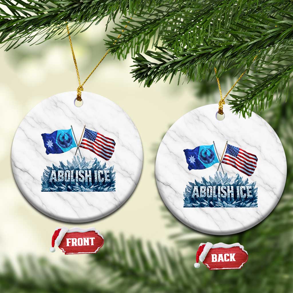 Abolish Ice Minnesota American Flag Ceramic Ornament MN Rebel Loon Resistance Protest