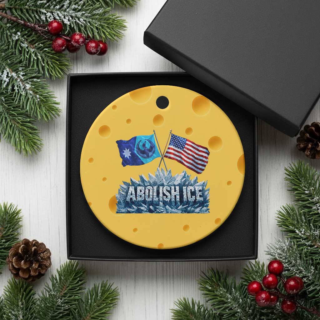 Abolish Ice Minnesota American Flag Ceramic Ornament MN Rebel Loon Resistance Protest
