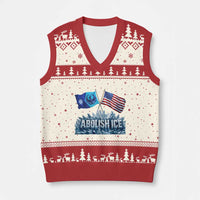 Abolish Ice Minnesota American Flag V-Neck Knit Sweater Vest MN Rebel Loon Resistance Protest