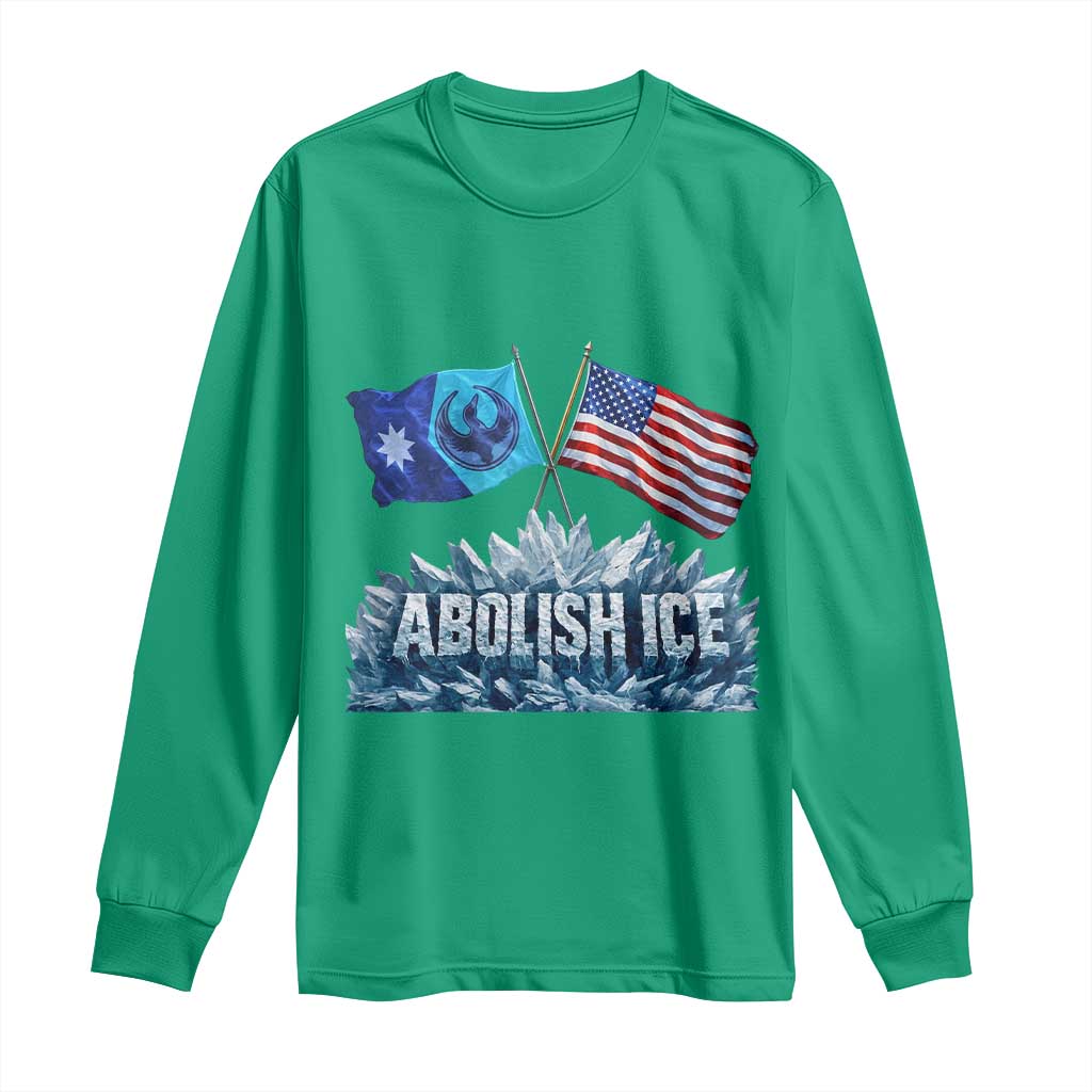 Abolish Ice Minnesota American Flag Long Sleeve Shirt MN Rebel Loon Resistance Protest
