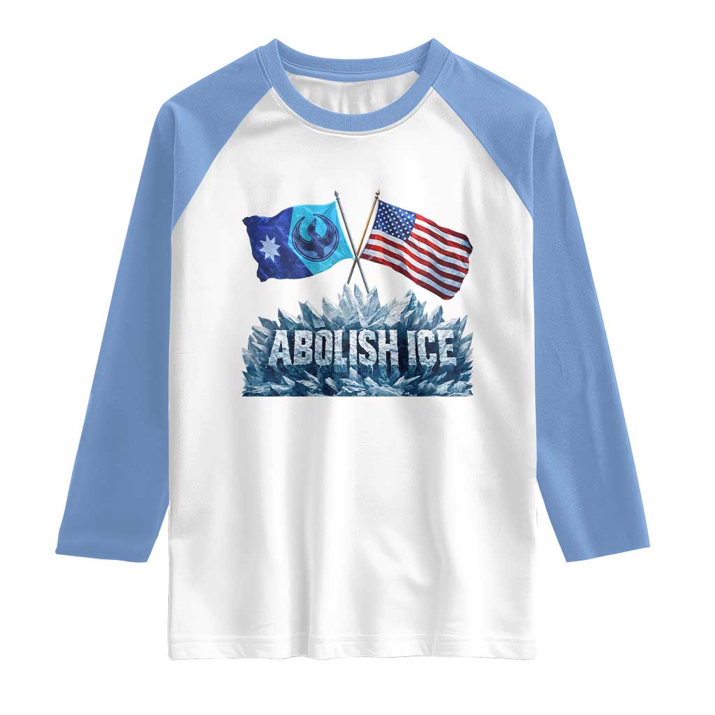 Abolish Ice Minnesota American Flag Raglan Shirt MN Rebel Loon Resistance Protest