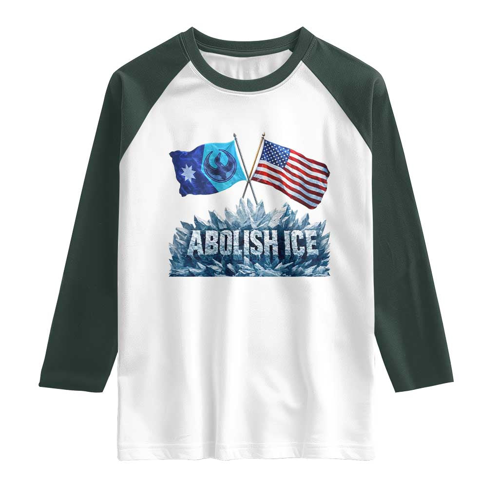 Abolish Ice Minnesota American Flag Raglan Shirt MN Rebel Loon Resistance Protest