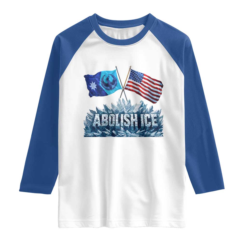 Abolish Ice Minnesota American Flag Raglan Shirt MN Rebel Loon Resistance Protest
