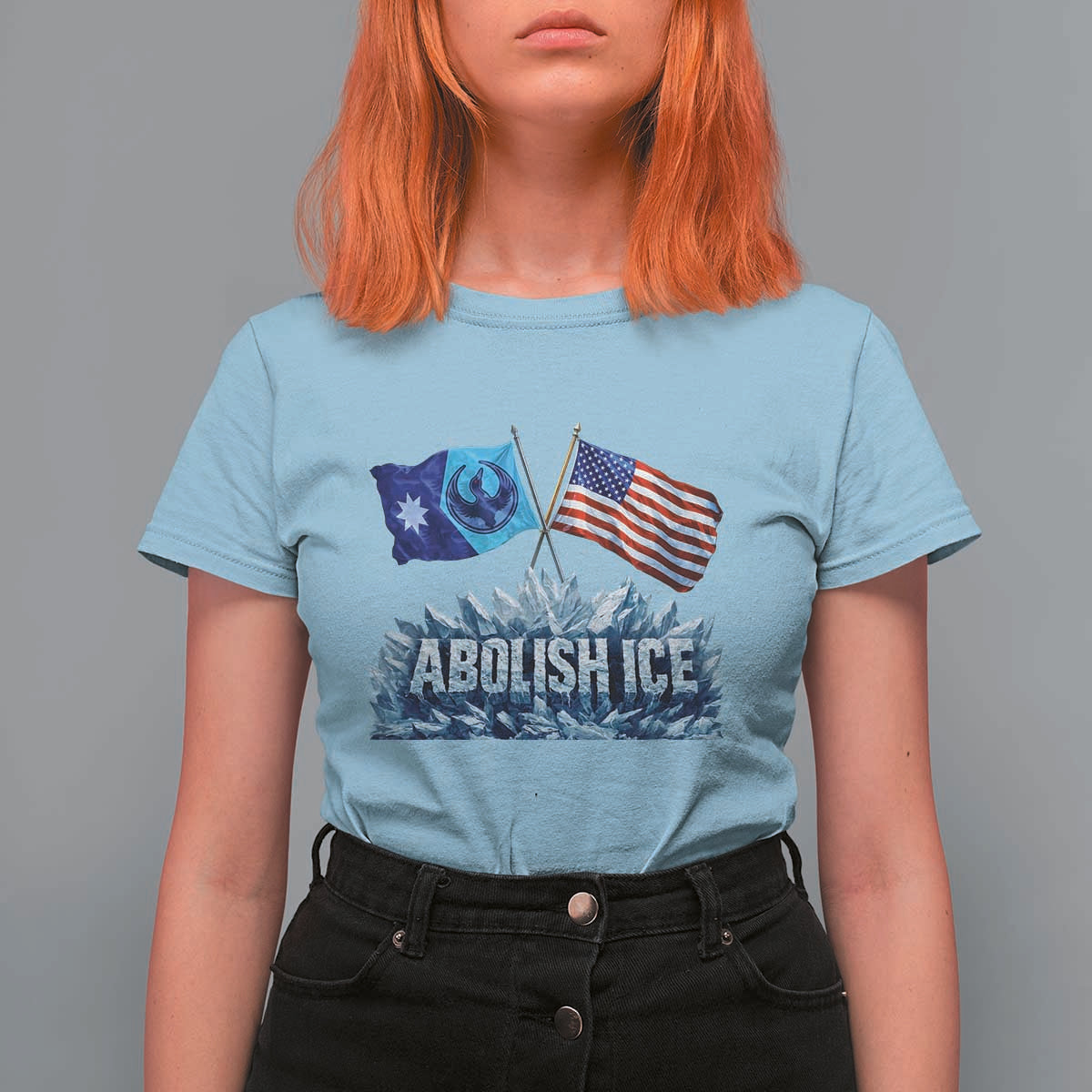 Abolish Ice Minnesota American Flag T Shirt For Women MN Rebel Loon Resistance Protest