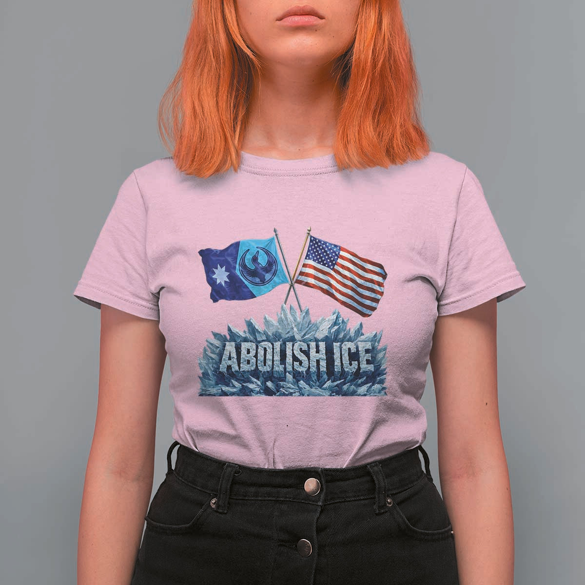 Abolish Ice Minnesota American Flag T Shirt For Women MN Rebel Loon Resistance Protest