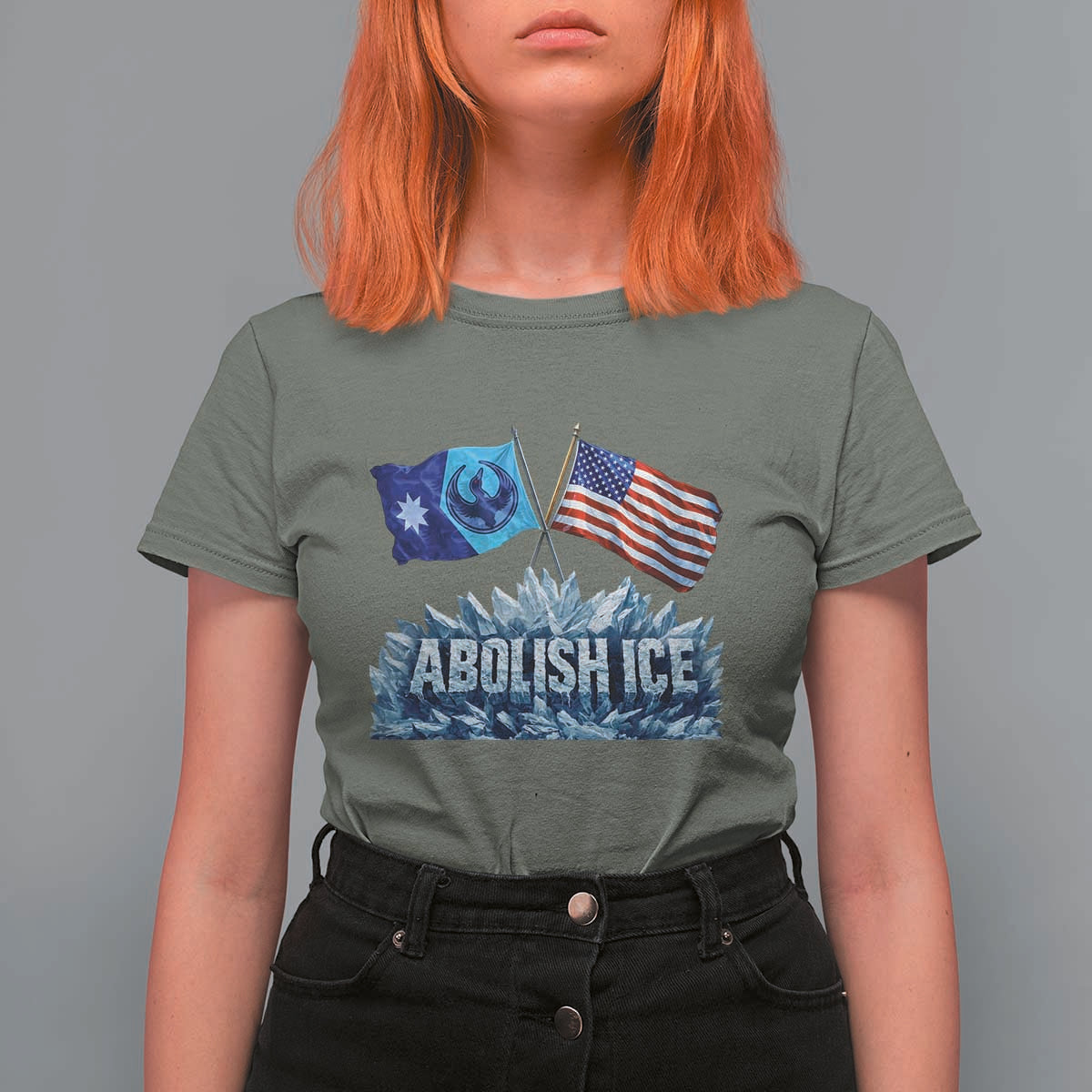 Abolish Ice Minnesota American Flag T Shirt For Women MN Rebel Loon Resistance Protest