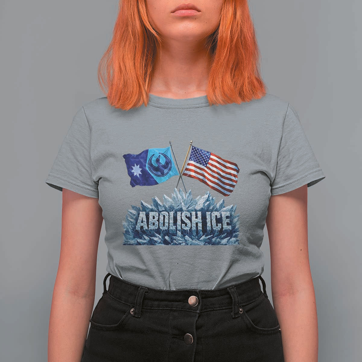 Abolish Ice Minnesota American Flag T Shirt For Women MN Rebel Loon Resistance Protest