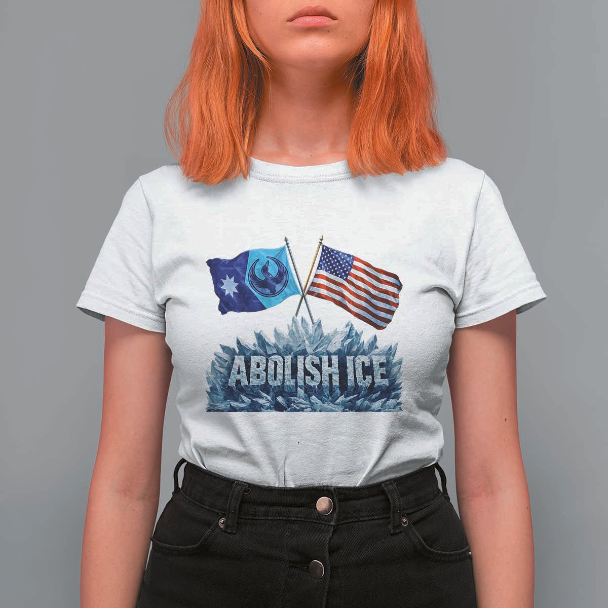 Abolish Ice Minnesota American Flag T Shirt For Women MN Rebel Loon Resistance Protest