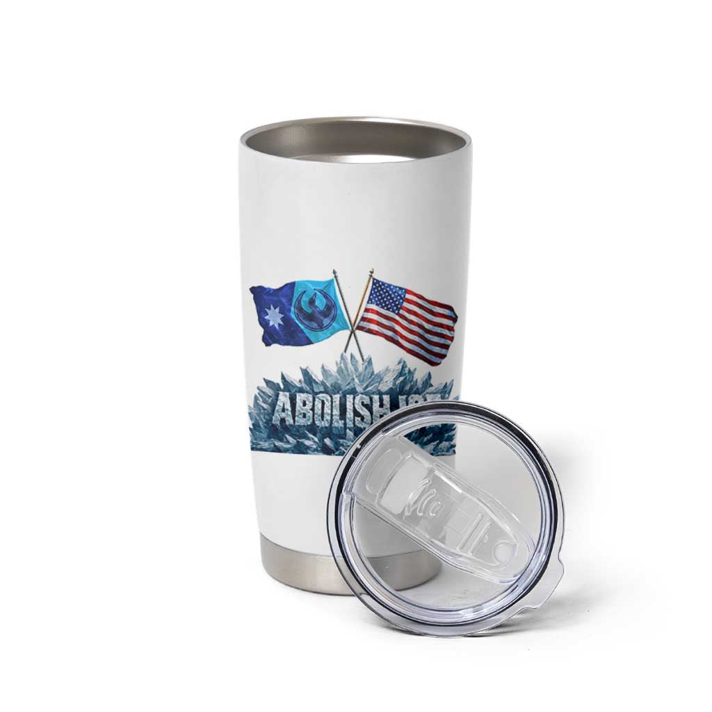 Abolish Ice Minnesota American Flag Tumbler Cup MN Rebel Loon Resistance Protest
