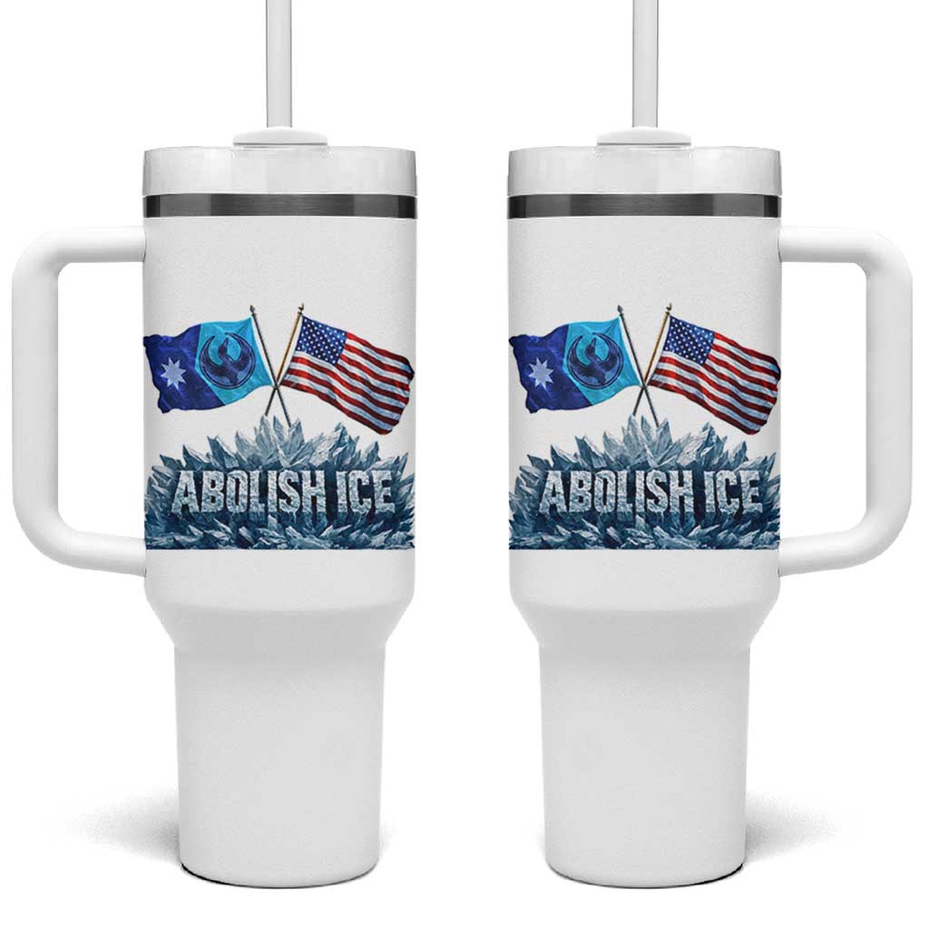 Abolish Ice Minnesota American Flag Tumbler With Handle MN Rebel Loon Resistance Protest