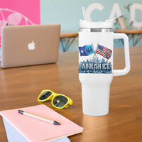 Abolish Ice Minnesota American Flag Tumbler With Handle MN Rebel Loon Resistance Protest
