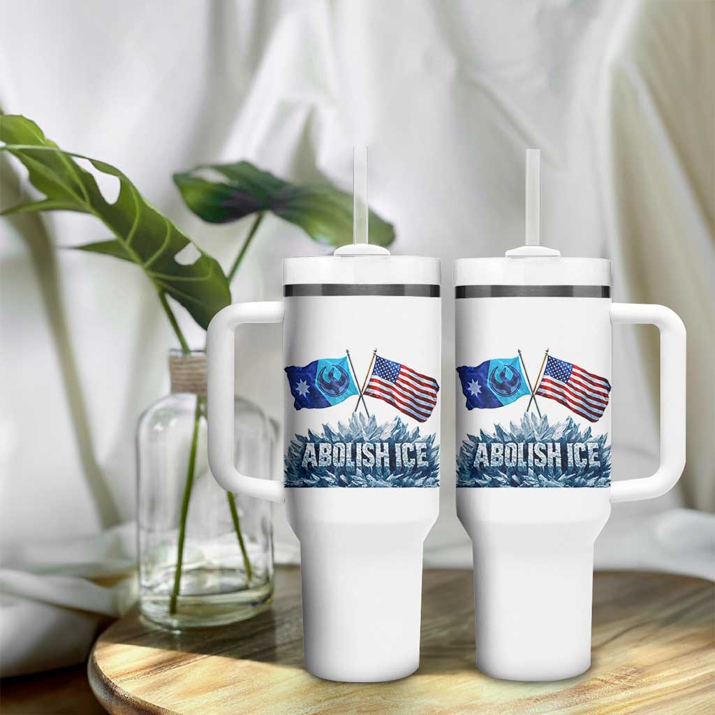 Abolish Ice Minnesota American Flag Tumbler With Handle MN Rebel Loon Resistance Protest