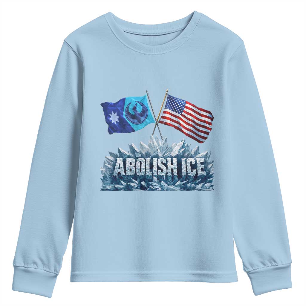 Abolish Ice Minnesota American Flag Youth Sweatshirt MN Rebel Loon Resistance Protest