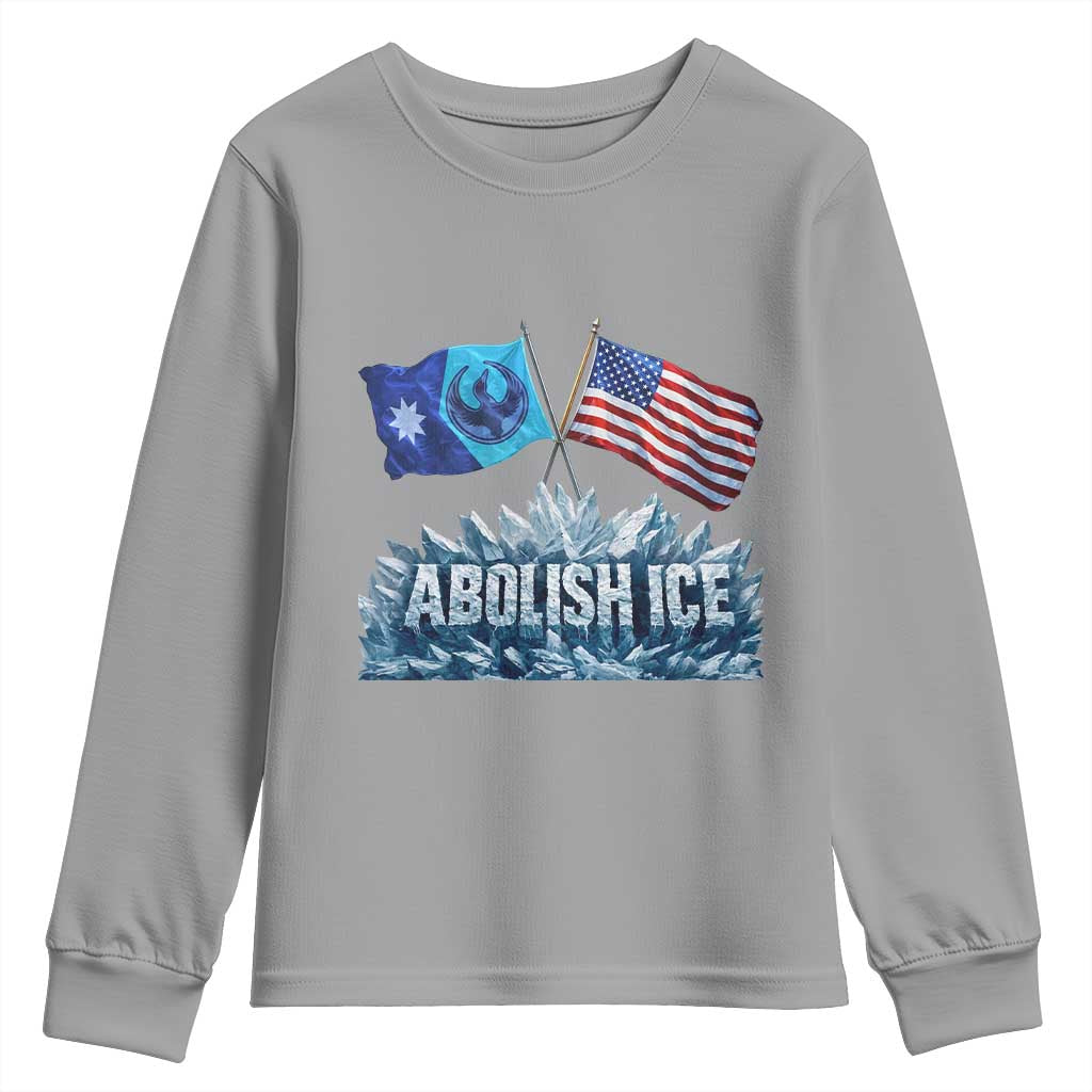 Abolish Ice Minnesota American Flag Youth Sweatshirt MN Rebel Loon Resistance Protest