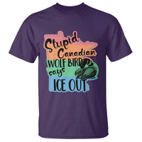 Stupid Canadian Wolf Bird Says Ice Out T Shirt Funny Activist Loon Minnesota Rebel Rainbow