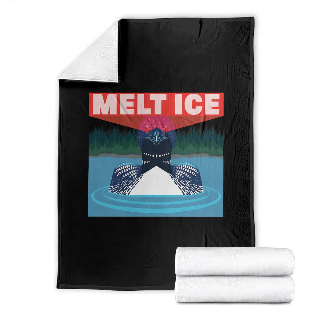 Melt Ice Red Eye Laser Loon Throw Blanket Political Resistance Minnesota Protest