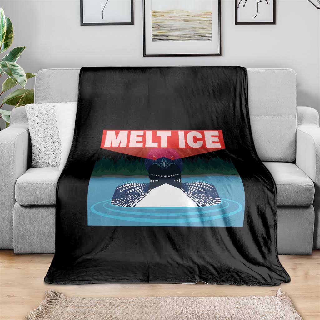 Melt Ice Red Eye Laser Loon Throw Blanket Political Resistance Minnesota Protest